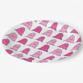 Pink Halloween Ghosts Pappteller (Schrägansicht)