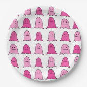 Pink Halloween Ghosts Pappteller (Vorderseite)
