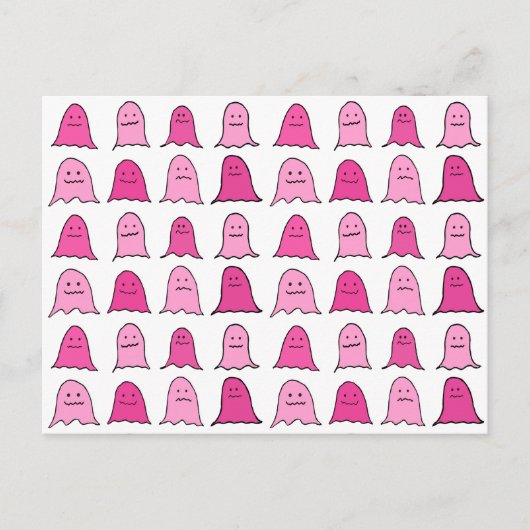 Pink Halloween Ghosts Postkarte (Vorderseite)
