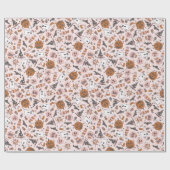 Pink Halloween Ghosts Pumpkins Muster Geschenkpapier (Flach)