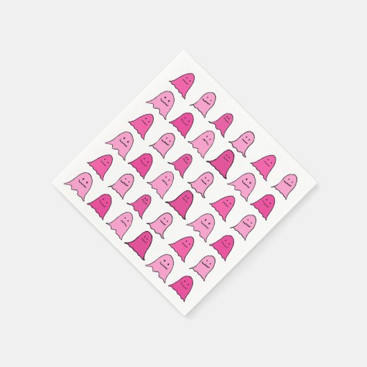 Pink Halloween Ghosts Serviette (Ecke)