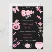 Pink Halloween Girl Niedlich Boo Day Einladung (Vorderseite)