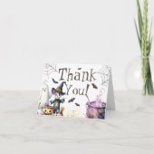 Pink Halloween Kinderdusche geklappt Danke Karte (Vorderseite)