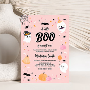 Pink Halloween Little Boo Baby Dusche Einladung