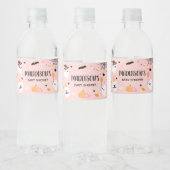 Pink Halloween Little Boo Baby Dusche Wasserflaschenetikett (Flaschen)