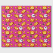 Pink Halloween Magic Pattern Geschenkpapier (Flach)