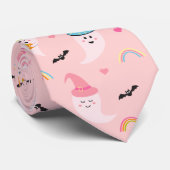 Pink Halloween Necktie Fun Halloween Krawatte (Gerollt)