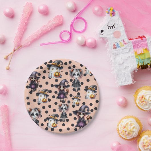 Pink Halloween Niedlich Pappteller (Party)