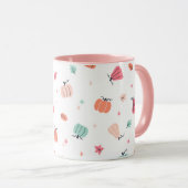 Pink Halloween niedliche Pumpkins Kaffee Tasse (VorderseiteRechts)