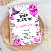 Pink Halloween Party Einladung für Mädchen