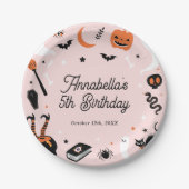 Pink Halloween Party Pappteller (Vorderseite)