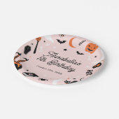 Pink Halloween Party Pappteller (Schrägansicht)