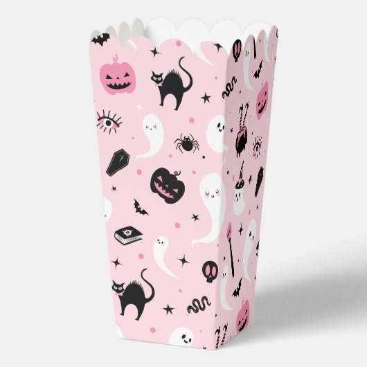Pink Halloween Party Popcorn Geschenkschachtel (Rückseite)