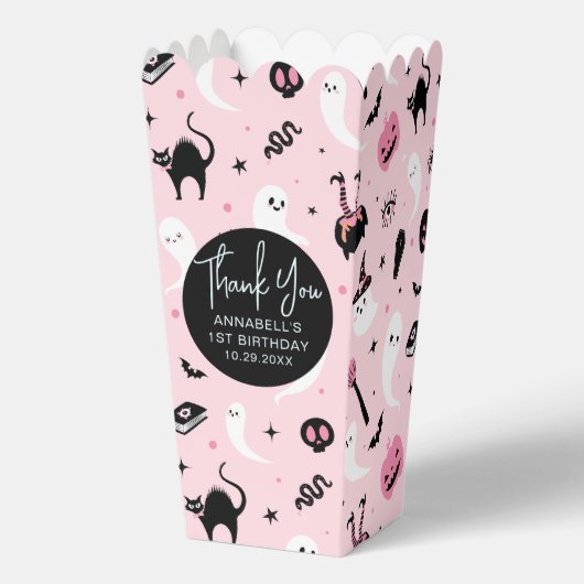 Pink Halloween Party Popcorn Geschenkschachtel (Vorderseite)