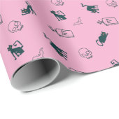 Pink Halloween Pattern Geschenkwrap 💀 Geschenkpapier (Rolleneckpunkt)