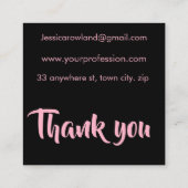 PINK HALLOWEEN PUMPKIN QUADRATISCHE VISITENKARTE (Rückseite)