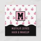 PINK HALLOWEEN PUMPKIN QUADRATISCHE VISITENKARTE (Vorderseite)