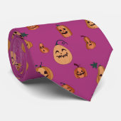 Pink Halloween Pumpkins Pattern Krawatte (Gerollt)