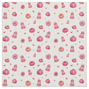 Pink Halloween Pumpkins Stoff