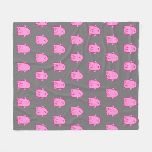 Pink Halloween Rosie Ghost Fleecedecke (Vorderseite (Horizontal))