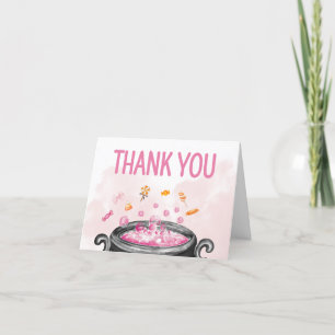 Pink Halloween seine Mädchendusche Dankeskarte