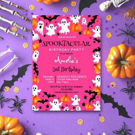 Pink Halloween spooktacular Geburtstagsparty Einladung