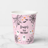 Pink Halloween Spooky Ghost Pappbecher (Rückseite)