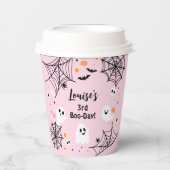 Pink Halloween Spooky Ghost Pappbecher (Vorderseite)