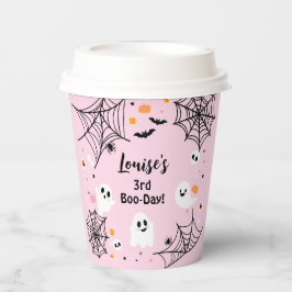 Pink Halloween Spooky Ghost Pappbecher