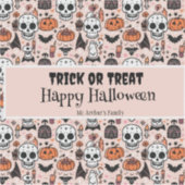 Pink Halloween Trick oder Behandeln von benutzerde Aufkleber (Vorderseite)