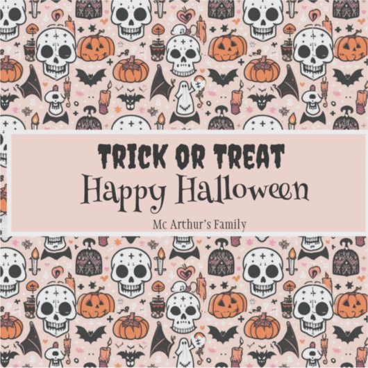 Pink Halloween Trick oder Behandeln von benutzerde Aufkleber (Vorderseite)