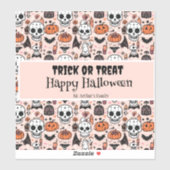 Pink Halloween Trick oder Behandeln von benutzerde Aufkleber (Blatt)