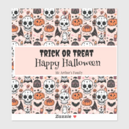 Pink Halloween Trick oder Behandeln von benutzerde Aufkleber