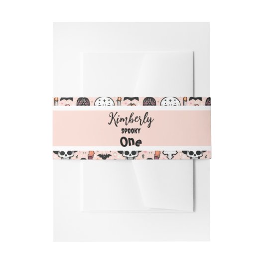 Pink Halloween Trick oder Behandeln von benutzerde Einladungsbanderole (Vorderseite Beispiel)