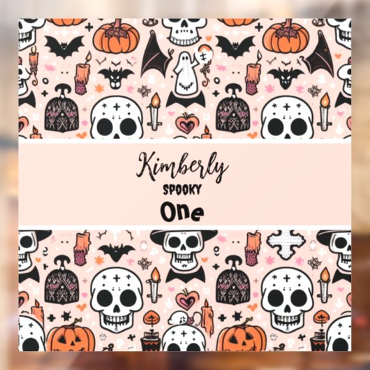 Pink Halloween Trick oder Behandeln von benutzerde Fensteraufkleber (Blatt 2)