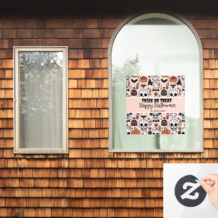 Pink Halloween Trick oder Behandeln von benutzerde Fensteraufkleber