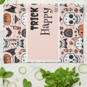 Pink Halloween Trick oder Behandeln von benutzerde Geschirrtuch (Gefaltet)