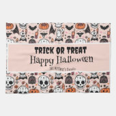 Pink Halloween Trick oder Behandeln von benutzerde Geschirrtuch (Horizontal)