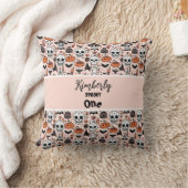Pink Halloween Trick oder Behandeln von benutzerde Kissen (Decke)