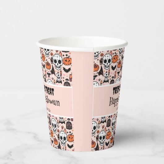 Pink Halloween Trick oder Behandeln von benutzerde Pappbecher (Rechts)