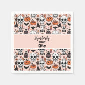 Pink Halloween Trick oder Behandeln von benutzerde Serviette (Vorderseite)