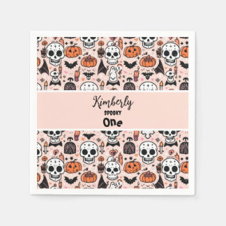 Pink Halloween Trick oder Behandeln von benutzerde Serviette