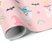 Pink Halloween Wrapping Paper Geschenkpapier (Rolleneckpunkt)
