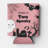 Pink Halloween zwei sprichwörtliche zweite Geburts Dosenkühler (Vorderseite)