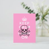 Pink halten Sie Ruhe und tragen Sie den Schädel Sp Postkarte (Stehend Vorderseite)