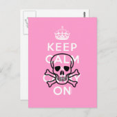 Pink halten Sie Ruhe und tragen Sie den Schädel Sp Postkarte (Vorne/Hinten)