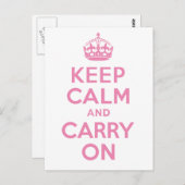 Pink halten Sie sich ruhig und tragen Sie weiter Postkarte (Vorne/Hinten)