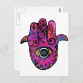 **PINK HAMSA** POSTKARTE (Vorne/Hinten)