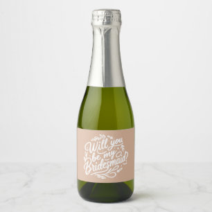 Pink Hand bridesmaid Vorschlag Champagne Schaumweinetikett