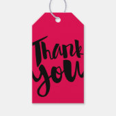 Pink Hand Briefe Kalligraphie Danke, Geschenk-Tag Geschenkanhänger (Vorderseite)